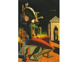 Giorgio de Chirico, "Μυστήριο και Μελαγχολία ενός Δρόμου" (Mystery and Melancholy of a Street).  Εκτύπωση έργο τέχνης σε κάμβα τελαρωμένο κάθετο 40Χ60εκ 