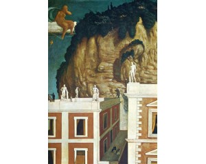 Τζόρτζιο ντε Κίρικο με τίτλο "Strange Travelers" (Παράξενοι ταξιδιώτες), Εκτύπωση έργο τέχνης σε κάμβα τελαρωμένο κάθετο 40Χ60εκ 