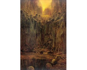 Ζντζίσουαφ Μπεκσίνσκι (Zdzisław Beksiński).  Εκτύπωση έργο τέχνης σε κάμβα τελαρωμένο κάθετο 40Χ60εκ 