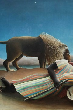  Ανρί Ρουσό (Henri Rousseau) με τίτλο "Η κοιμισμένη τσιγγάνα" Εκτύπωση έργο τέχνης σε κάμβα τελαρωμένο οριζόντιο 40Χ60εκ 