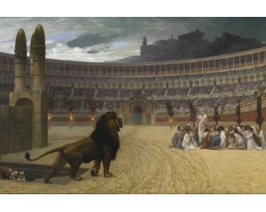 Η τελευταία προσευχή των χριστιανών μαρτύρων" (La Dernière Prière des martyrs chrétiens) του Γάλλου ζωγράφου Ζαν-Λεόν Ζερόμ.  Εκτύπωση έργο τέχνης σε κάμβα τελαρωμένο οριζόντιο 40Χ60εκ 