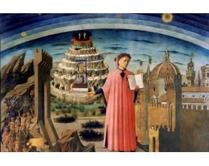  "Ο Δάντης με τη Φλωρεντία και τα Βασίλεια της Θείας Κωμωδίας" (Dante with Florence and the Realms of the Divine Comedy), έργο του Ιταλού ζωγράφου Domenico di Michelino.  Εκτύπωση έργο τέχνης σε κάμβα τελαρωμένο οριζόντιο 40Χ60εκ 