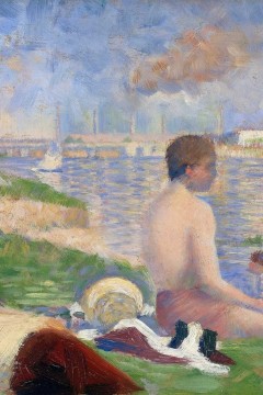  "Λουόμενοι στην Ανιέρ" (Bathers at Asnières) του Γάλλου ζωγράφου Ζωρζ Σερά (Georges Seurat).  Εκτύπωση έργο τέχνης σε κάμβα τελαρωμένο οριζόντιο  40Χ60εκ 