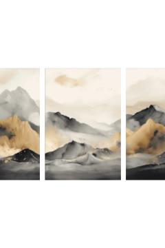 Τρίπτυχος καμβάς τοπίο βουνά 51Χ102cm (34Χ51εκ 3τεμ)