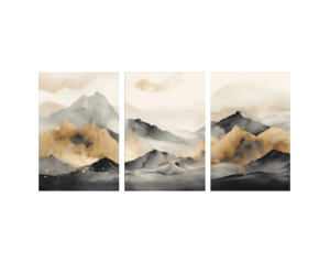 Τρίπτυχος καμβάς τοπίο βουνά 51Χ102cm (34Χ51εκ 3τεμ)