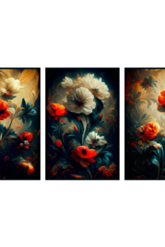 Τρίπτυχος καμβάς τοπίο βουνά 51Χ102cm (34Χ51εκ 3τεμ)