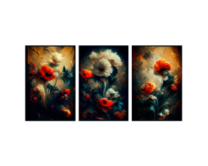 Τρίπτυχος καμβάς τοπίο βουνά 51Χ102cm (34Χ51εκ 3τεμ)