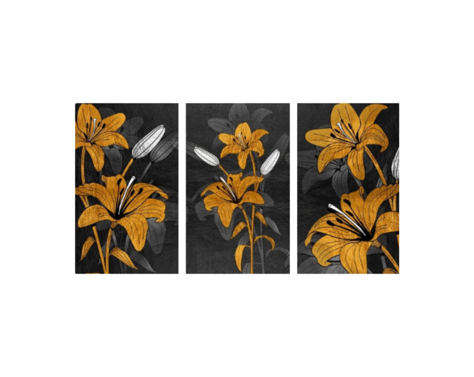 Τρίπτυχος καμβάς νεκρή φύση 50Χ90cm (30Χ50εκ 3τεμ)